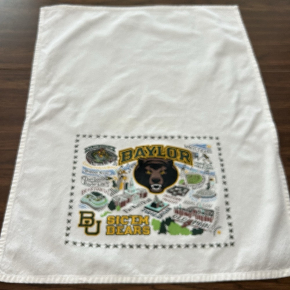 Catstudio Baylor Bears Dish Towel Collegiate Sic Em BU Waco Texas